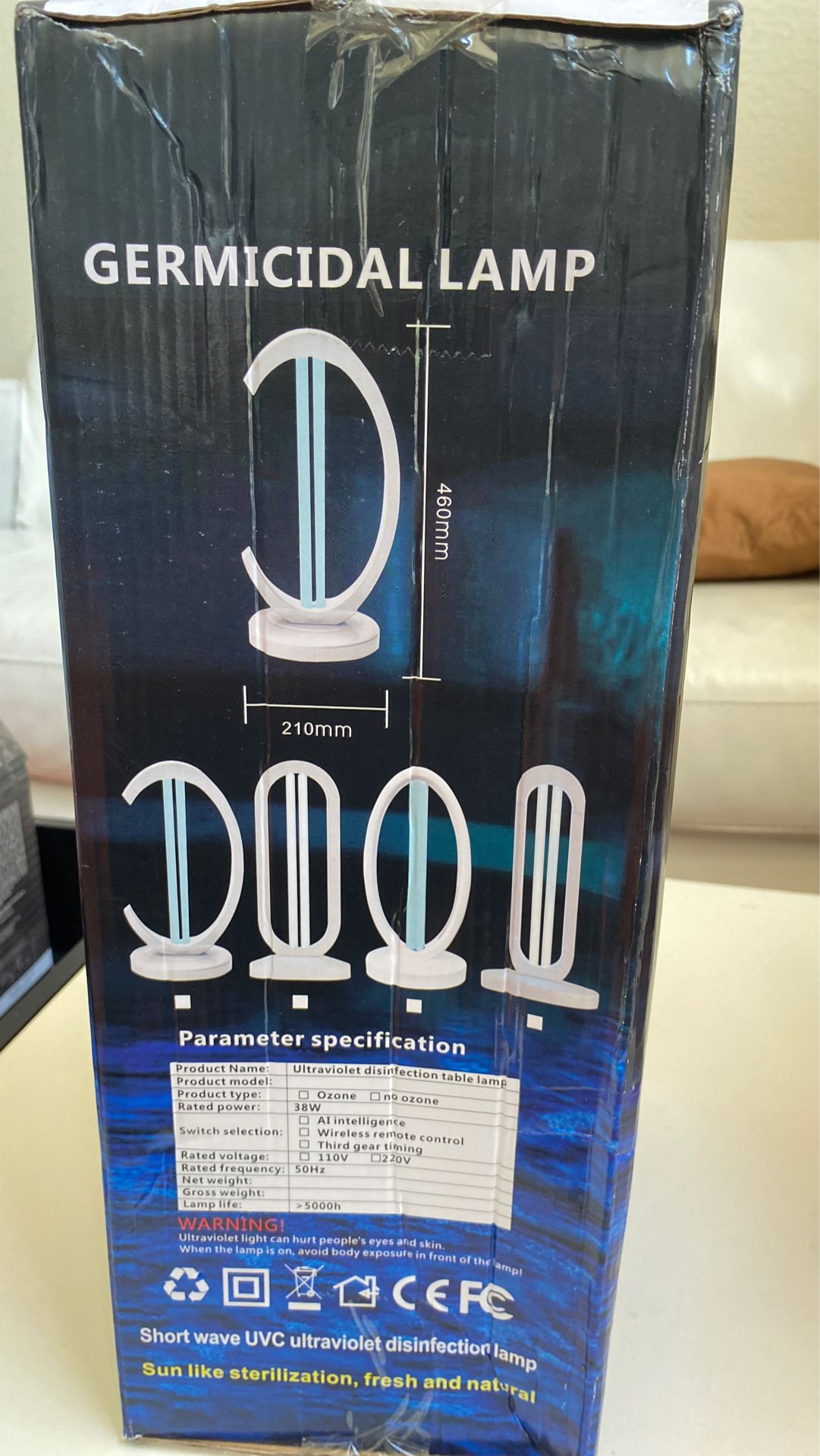 Disinfecting lamp kills Covid virus