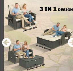 Wicker outdoor daybed