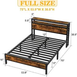Full Size Mattress With Bedframe 