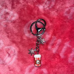 Snowflake Latte Charm Keychain