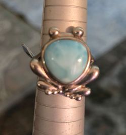 Sterling silver 925 Larimar frog Ring new Sz 7.5 Culver City area