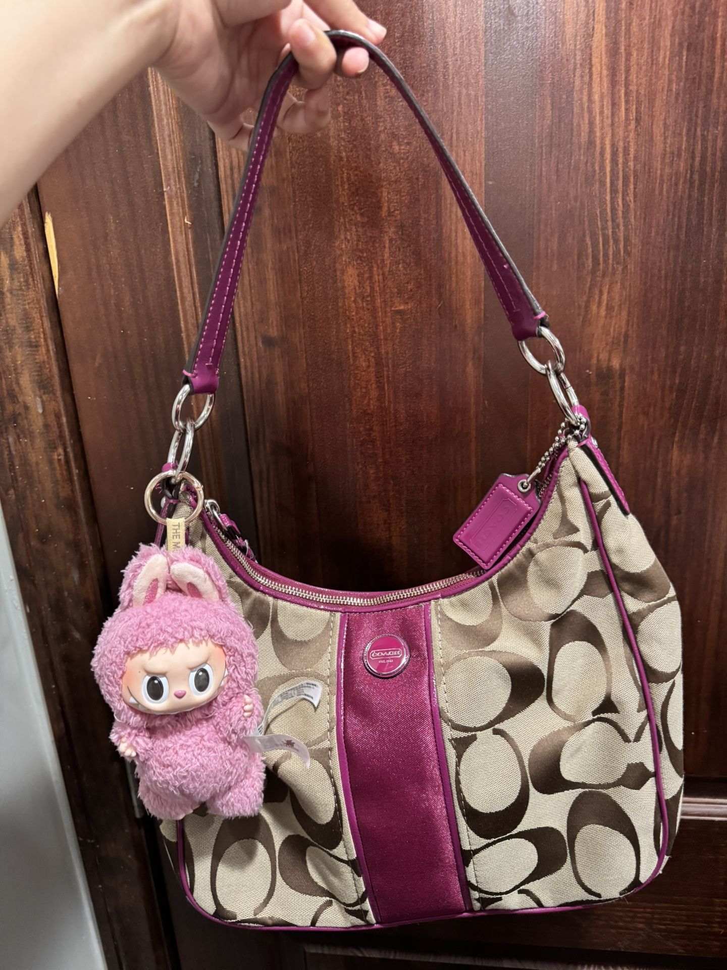 Vintage Coach Magenta Shoulder Bag