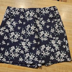 Navy Floral Shorts/ Skirt.