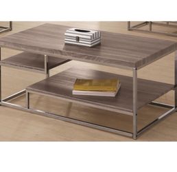 Gray with silver trim coffee table