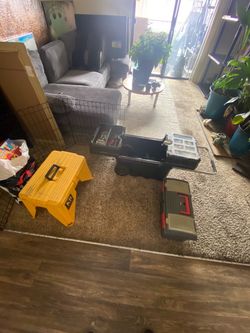 Tool boxes with tools