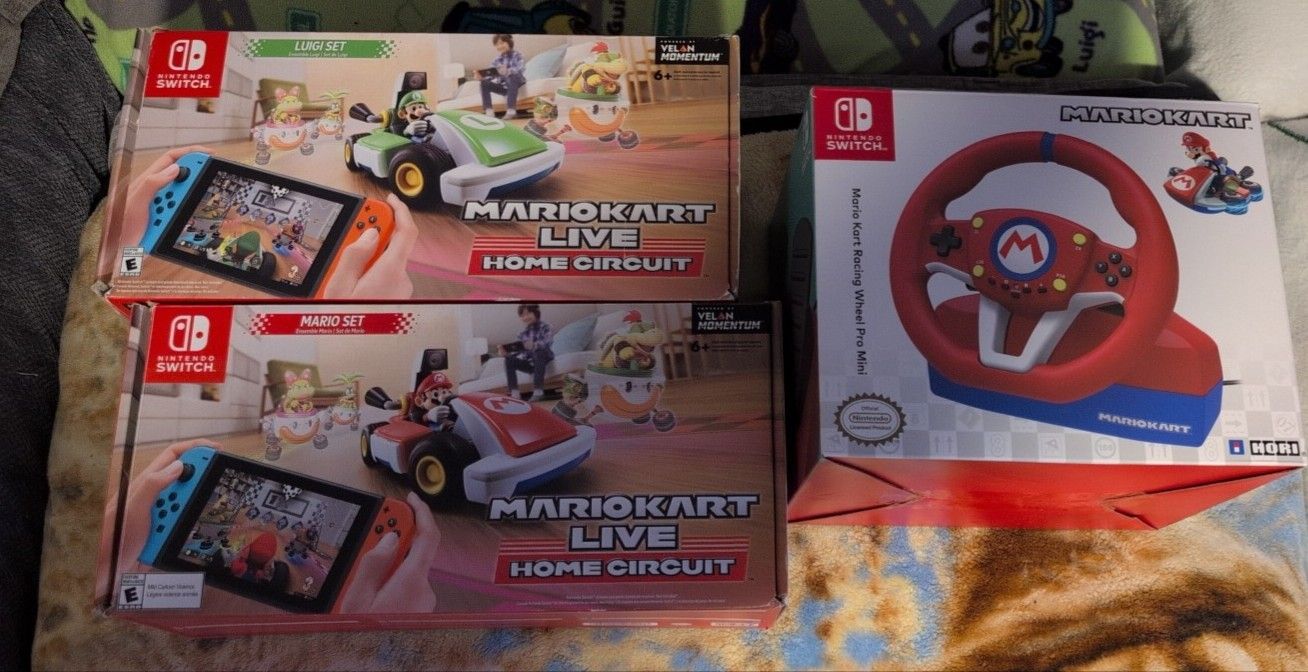 Mario and Luigi Nintendo Switch RC and Mario Kart Racing Wheel