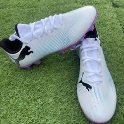 Mens Size 7 White Puma Future 7 Play FG/AG Soccer Cleats 107723-01 New No Box