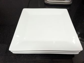 Crate & Barrel 8" Square Porcelain Plates