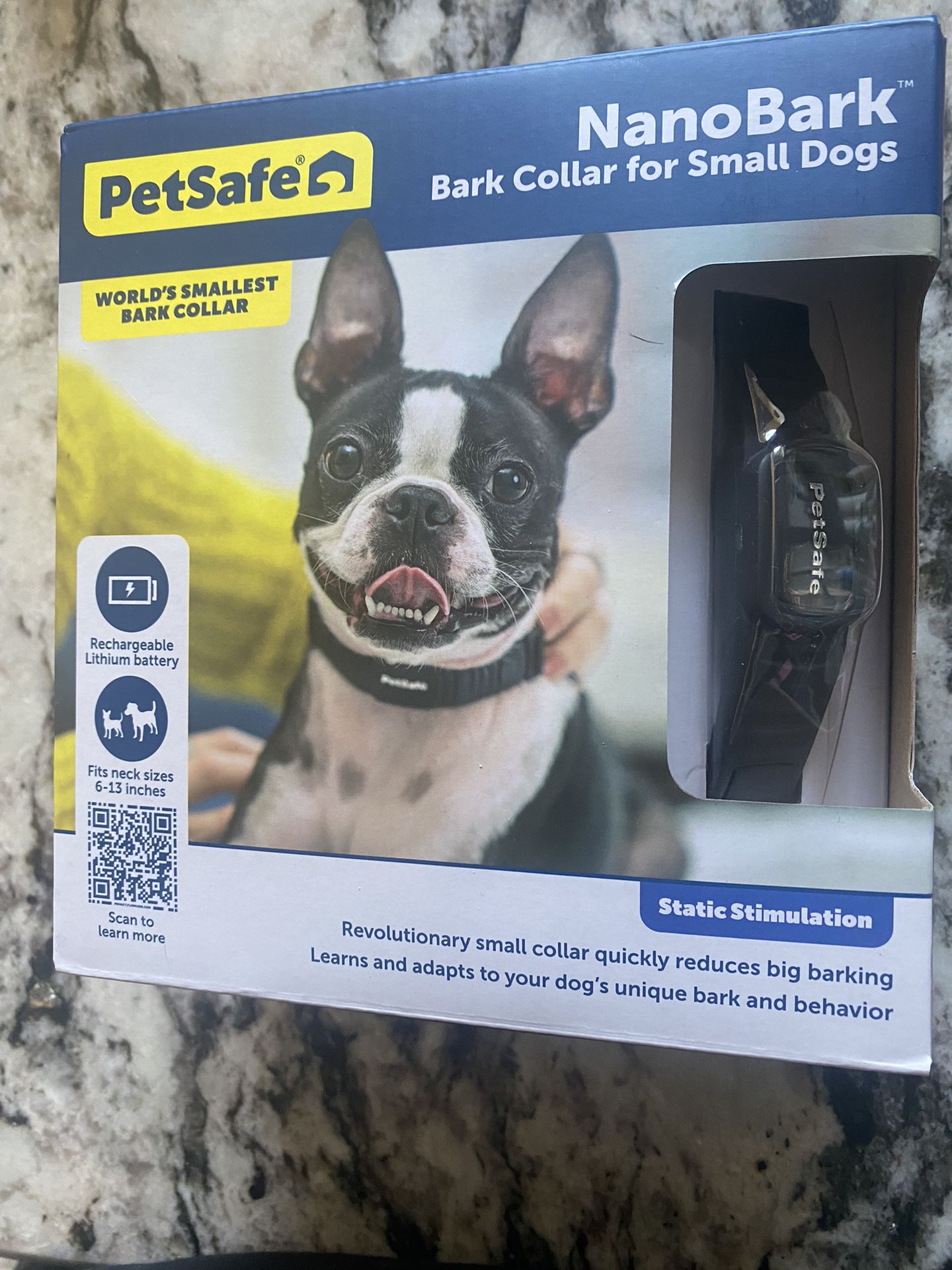 Petsafe NanoBark Collar by PetSafe Rechargeable Dog Bark Collar. Color: Black. Brand NEW IN BOX.