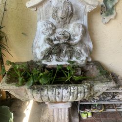 Angel Lion estate Fountain 47” Long  At Trough 19.5” Wide 64” Tall 