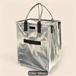 Foldable folding shopping bag with wheels