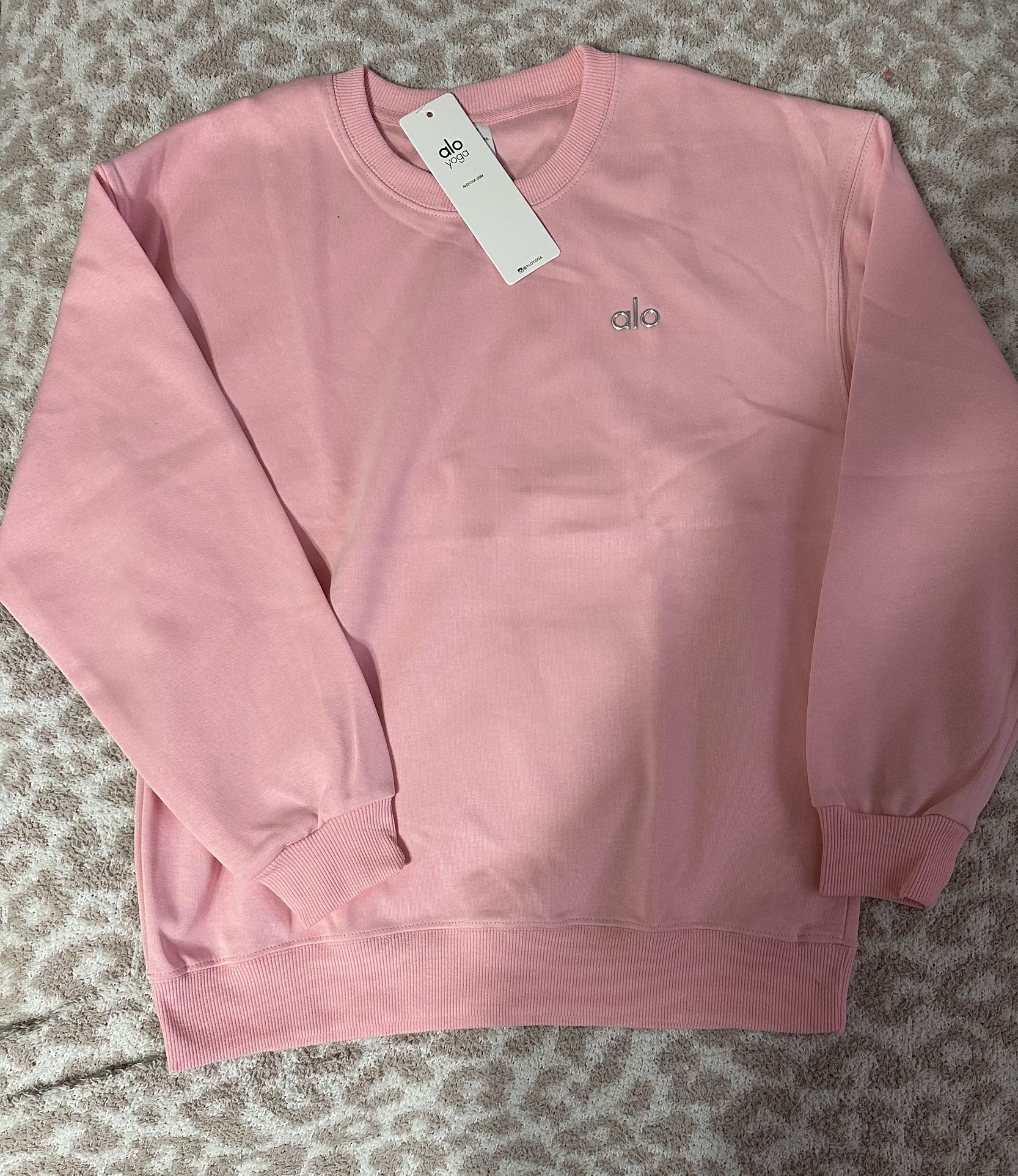 Alo Women’s Pink Crewneck Sweater Size S **READ DESCRIPTION**