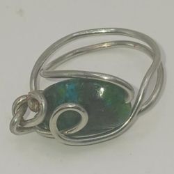 Wire Wrapped Turquoise ring 6.5 