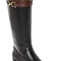 Liz Claiborne Womens Faron Stacked Heel Riding Boots