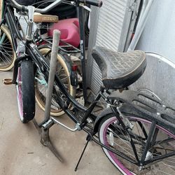 Black Silver White And Pink Beach Cruiser Bike Bicycle Lowrider