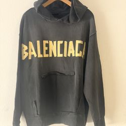 Balenciaga Gray Raw Edge Hoodie