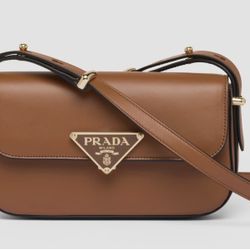 Authentic Prada Leather Shoulder Bag - Cognac - MSRP $2,850