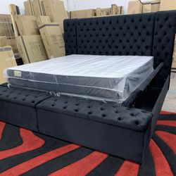 New In Box King Bed Frame With Mattress (Read Description Below)