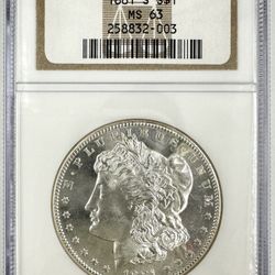 1881 S Morgan Silver Dollar NGC MS63 Graded 