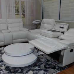 White Leather Gel Sofa And Loveseat Set