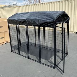 (New) $290 Large Heavy Duty Dog CagePet  Crate Kennel with Cover 8x4x6 FT