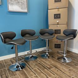 New 4 Gray Bar Stools 