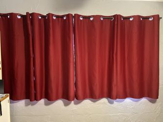 Red Room Darkening Curtains- 6 Panels