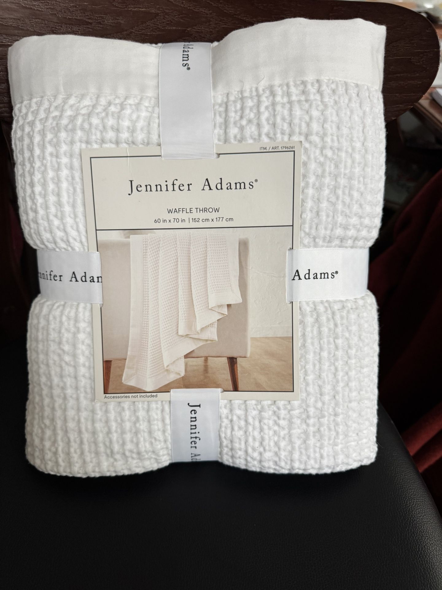 Jennifer Adams Cotton Waffle Throw 60in x 70in(White)