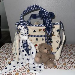 Madden girl blue bow tote bag