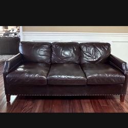 Italian top grain leather sofa