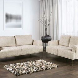 Brand New Modern Sofa & Loveseat Duo (Sand)