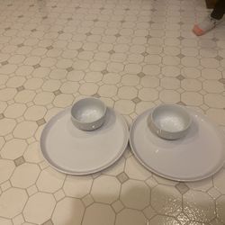 Plate and bowl set for 2 