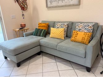 Light Blue Sectional Sofa (with chaise)