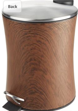 Like New mDesign 5 Liter Hourglass Small Metal Step Trash Can Wastebasket, Garbage Container Bin for Bathroom, Powder Room, Bedroom, Kitchen, Craft Ro
