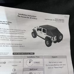 07-18 Jeep Wrangler Jk 4 Door Bestop Ascent Soft Top 