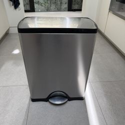 Simplehuman 58L Dual Compartment Step Trash Can & Recycler - Brushed Stainless Steel