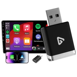 Wireless CarPlay Adapter for Apple iPhone & Android 2025 Upgrade Mini 2-in-1