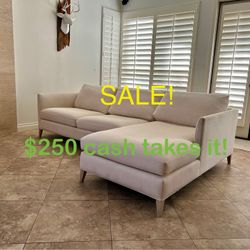 White Crate And Barrel Sofa 