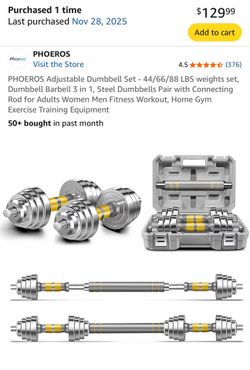 PHOEROS Adjustable Dumbbell Set.