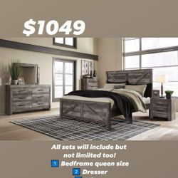 Queen 4 PC BEDROOM SET! ON SALE!!
