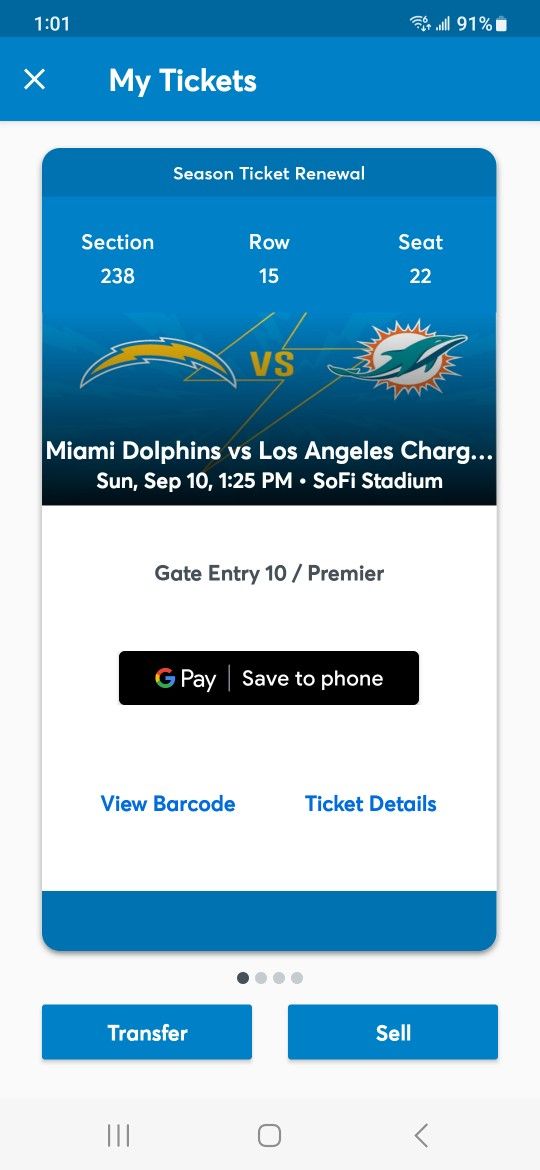 Chargers Vs Dolphins Section 238