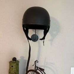 Matte Black harley-Davidson  Half Helmet with Chin Strap
