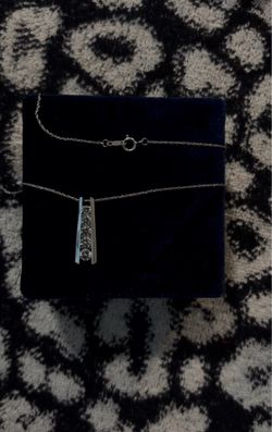saphire stone silver chain