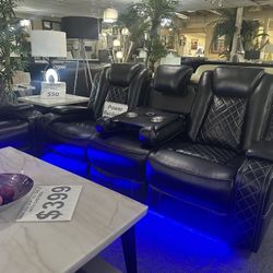 Brand New Recliner Sofa And Loveseat With Speaker And LED Light 