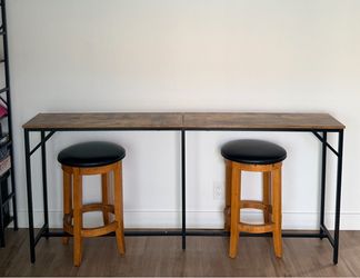 Rustic industrial extra long console bar