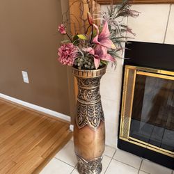 Large Floor Vase + Flowers