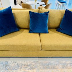 Yellow Couch With Cushions