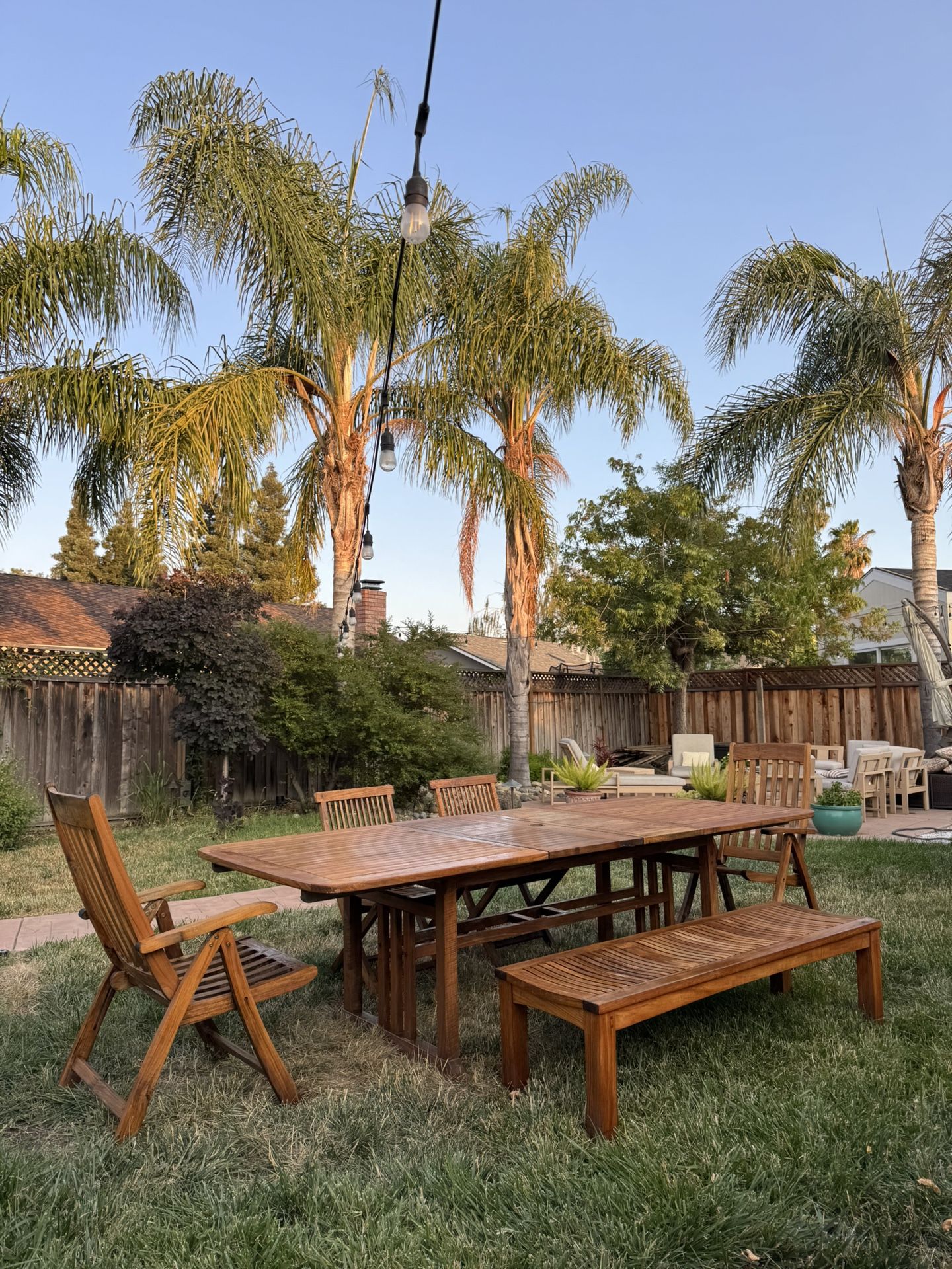 Teak Outdoor Extendable Dining Set