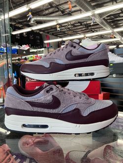 Nike Air Max 1 Essential PRM Cement Grey Burgundy Crush