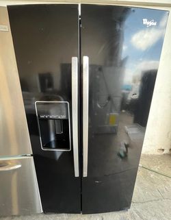 Whirlpool Side By Side Black Refrigerator Fridge
